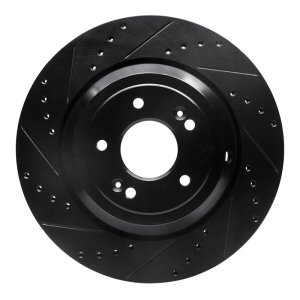 Genesis G90 Brake Rotor (1) - Rear Left - R1 Concepts - Drilled & Slotted - Black - `17-`19 Genesis G90 Brake Rotor (1) - Rear Left - R1 Concepts - Drilled & Slotted - Black - `17-`19